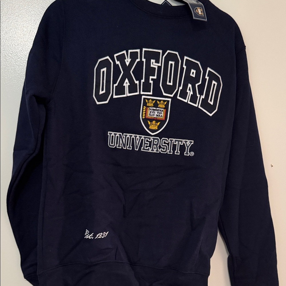 Oxford University Navy Crewneck Sweatshirt - Classic Collegiate Pullover